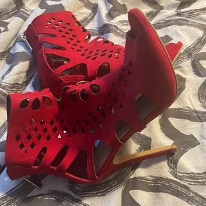 Red cut out sandal